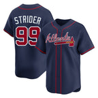 Atlanta Braves #99 Spencer Strider Player Navy FEDASGOGE Limited Home Game Stitched Jerseys