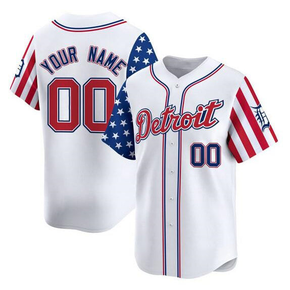 Custom Detroit Tigers ACTIVE PLAYER White FEDASGOGE 2025 Independence Day Vapor Premier Limited Stitched Jersey