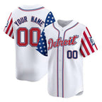 Custom Detroit Tigers ACTIVE PLAYER White FEDASGOGE 2025 Independence Day Vapor Premier Limited Stitched Jersey