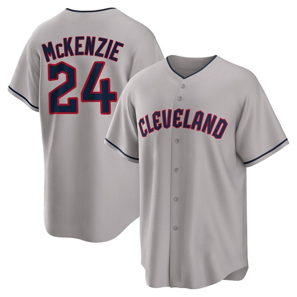 Cleveland Guardians #24 Triston McKenzie Player Gray FEDASGOGE Game Home Stitched Jerseys