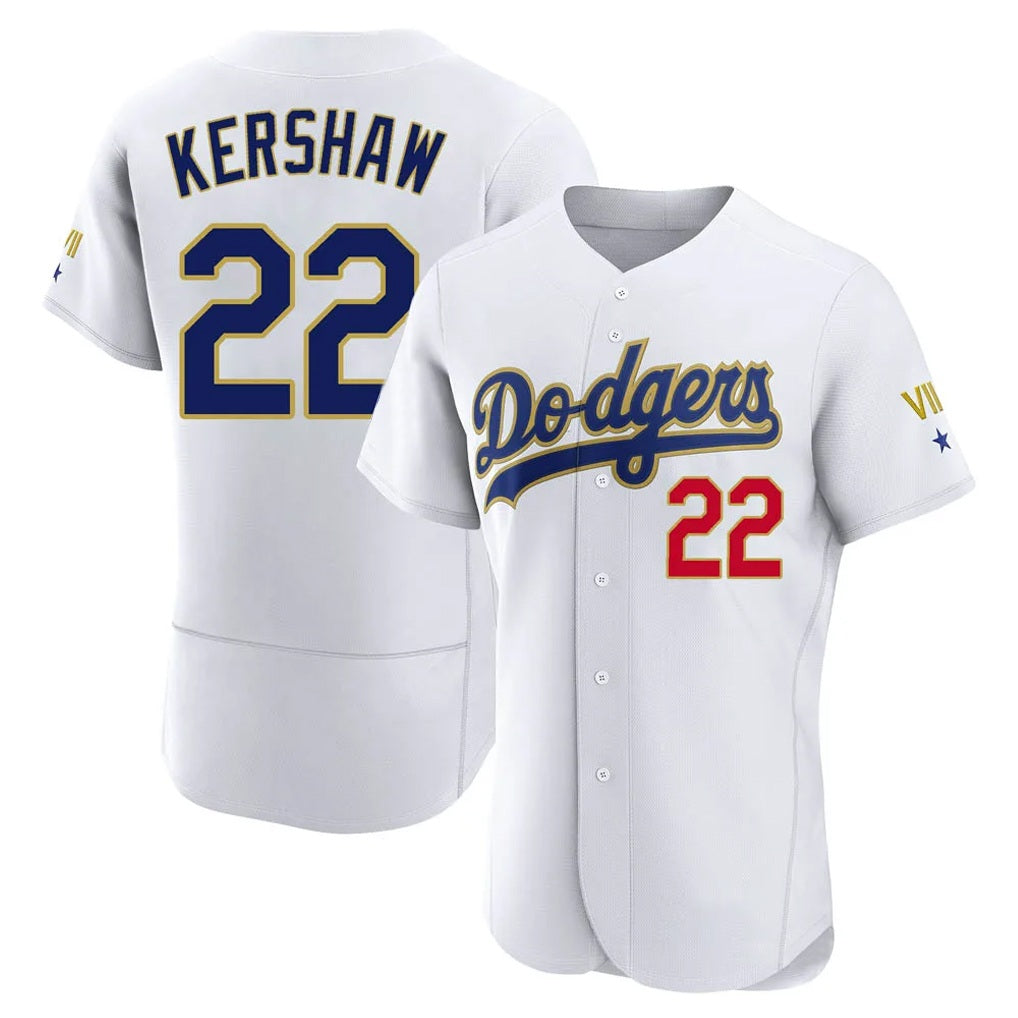 Los Angeles Dodgers #22 Clayton Kershaw Player Gold White FEDASGOGE 2026 Collection Stadium Limited Elite Stitched Jerseys