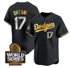 Los Angeles Dodgers #17 Shohei Ohtani Black Gold FEDASGOGE 2024 World Series Limited Stitched Jersey