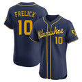 Milwaukee Brewers #10 Sal Frelick Player Navy FEDASGOGE Home Limited Elite Stitched Jerseys
