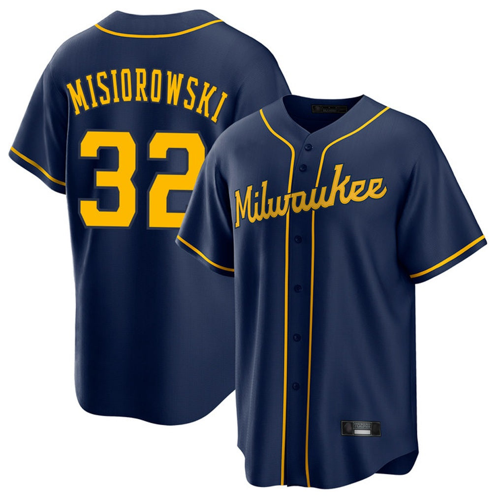 Milwaukee Brewers #32 Jacob Misiorowski Player Navy FEDASGOGE Home Game Stitched Jerseys