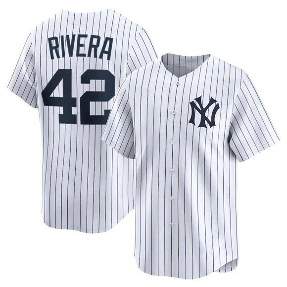 New York Yankees #42 Mariano Rivera White FEDASGOGE Home Limited Stitched Jersey