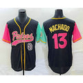 San Diego Padres #13 Manny Machado Black FEDASGOGE NEW 2023 City Connect Cool Base Stitched Jersey 2