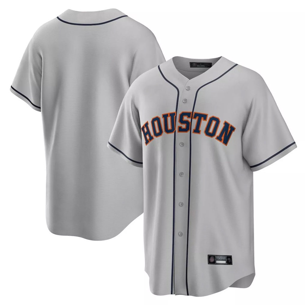 Houston Astros Blank Player Gray FEDASGOGE Home Game Stitched Jerseys