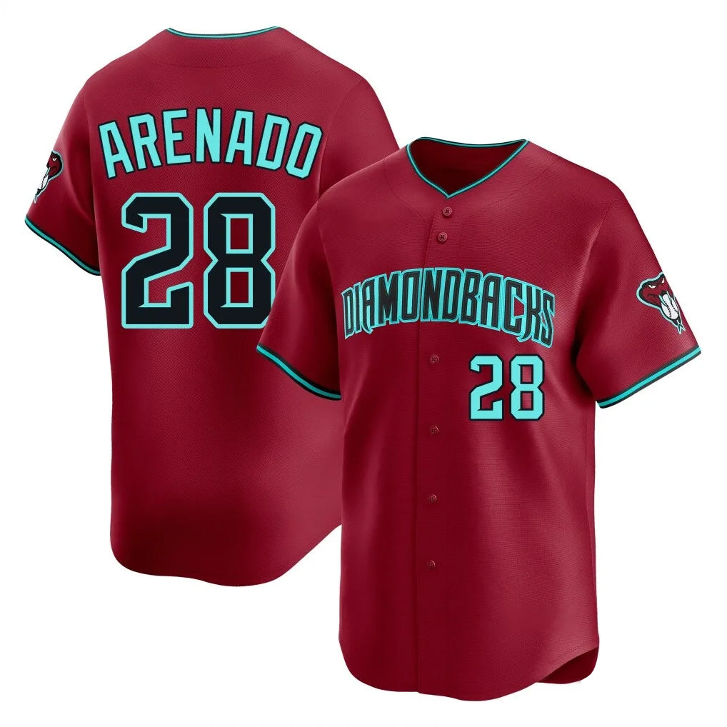 Arizona Diamondbacks #28 Nolan Arenado Player Red FEDASGOGE Limited Home Game Stitched Jerseys