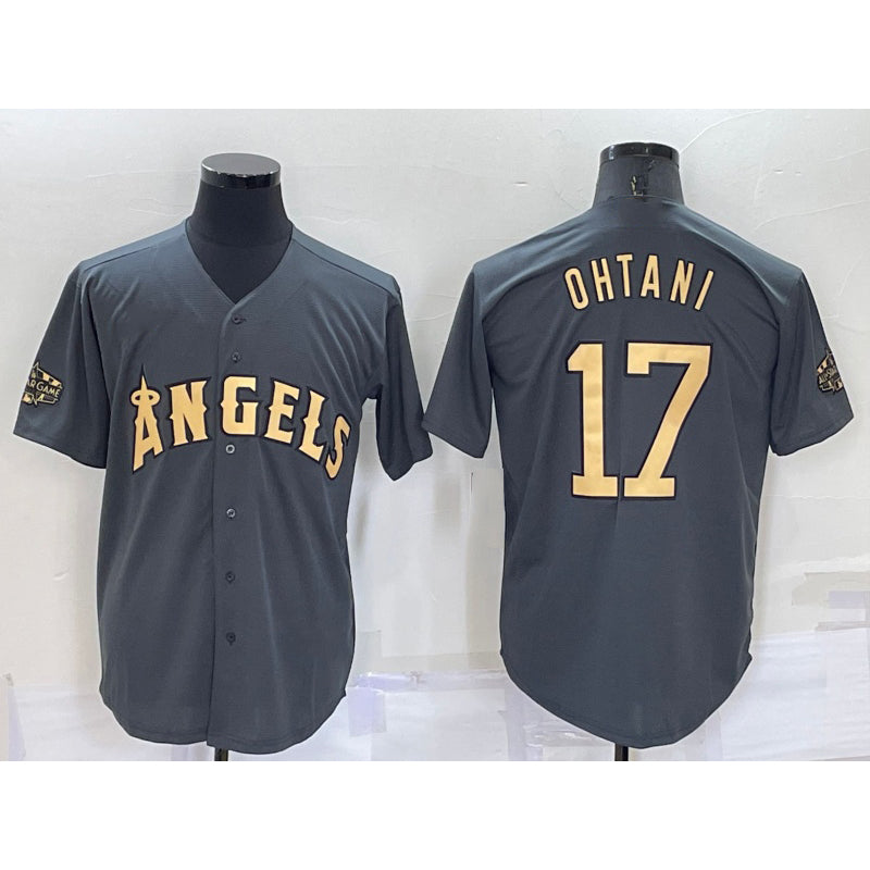 Los Angeles Angels #17 Shohei Ohtani Grey FEDASGOGE 2022 All Star Stitched Cool Base Jersey