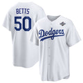 Los Angeles Dodgers #50 Mookie Betts White FEDASGOGE 2025 World Series Home Cool Base Stitched Jersey