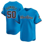 Miami Marlins #50 Agustin Ramirez Player Blue FEDASGOGE Home Limited Stitched Jerseys