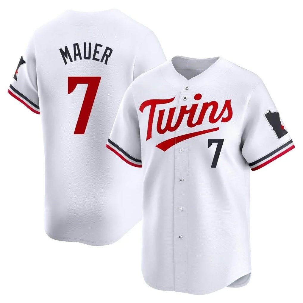 Minnesota Twins #7 Joe Mauer Player White FEDASGOGEHome Limited Stitched Jerseys
