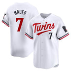 Minnesota Twins #7 Joe Mauer Player White FEDASGOGEHome Limited Stitched Jerseys