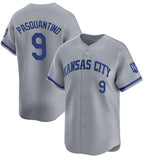 Kansas City Royals #9 Vinnie Pasquantino Gray FEDASGOGE 2024 Away Limited Stitched Jersey
