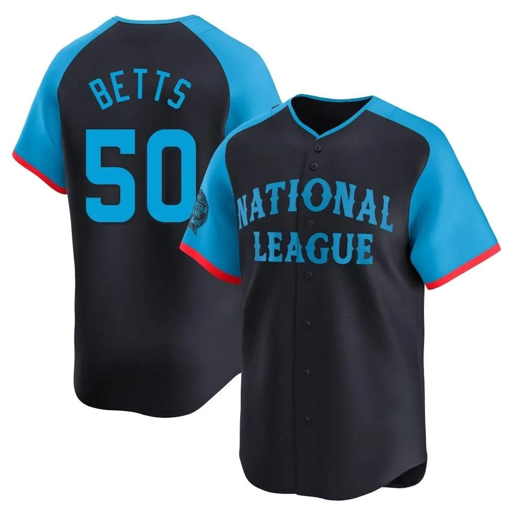 Los Angeles Dodgers #50 Mookie Betts Player Black FEDASGOGE National League All-Star Limited Home Stitched Jerseys