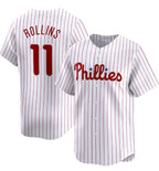Philadelphia Phillies #11 Jimmy Rollins White FEDASGOGE Home Limited Stitched Jersey