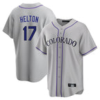 Colorado Rockies #17 Todd Helton Player Gray FEDASGOGE Game Home Stitched Jerseys