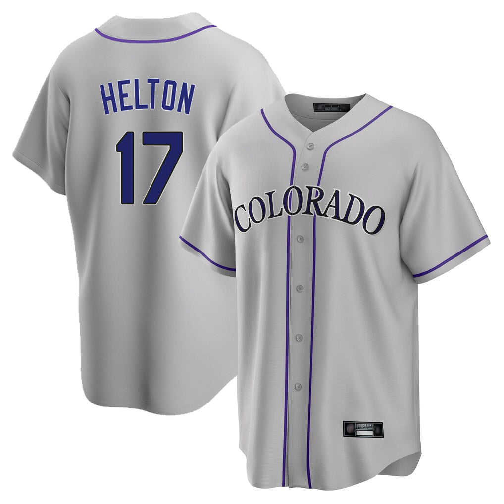 Colorado Rockies #17 Todd Helton Player Gray FEDASGOGE Game Home Stitched Jerseys