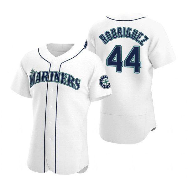 Seattle Mariners #44 Julio Rodr¨ªguez White FEDASGOGE Flex Base Stitched Jersey