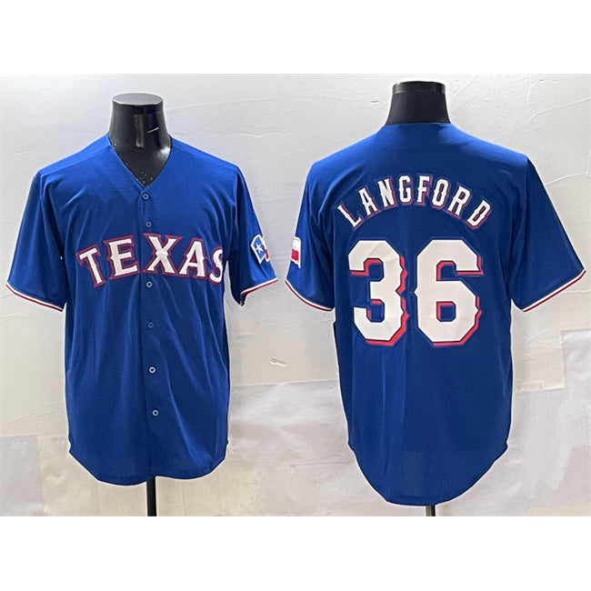 Texas Rangers #36 Wyatt Langford Royal FEDASGOGE Cool Base Limited Stitched Jersey