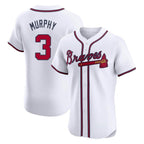 Atlanta Braves #3 Dale Murphy Player White FEDASGOGE Limited Elite Home Game Stitched Jerseys