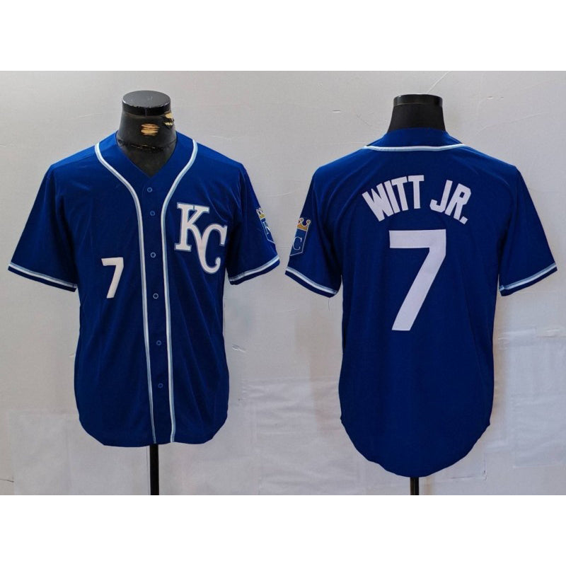 Kansas City Royals #7 Bobby Witt Jr Number Royal FEDASGOGE Cool Base Stitched Jersey