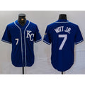 Kansas City Royals #7 Bobby Witt Jr Number Royal FEDASGOGE Cool Base Stitched Jersey