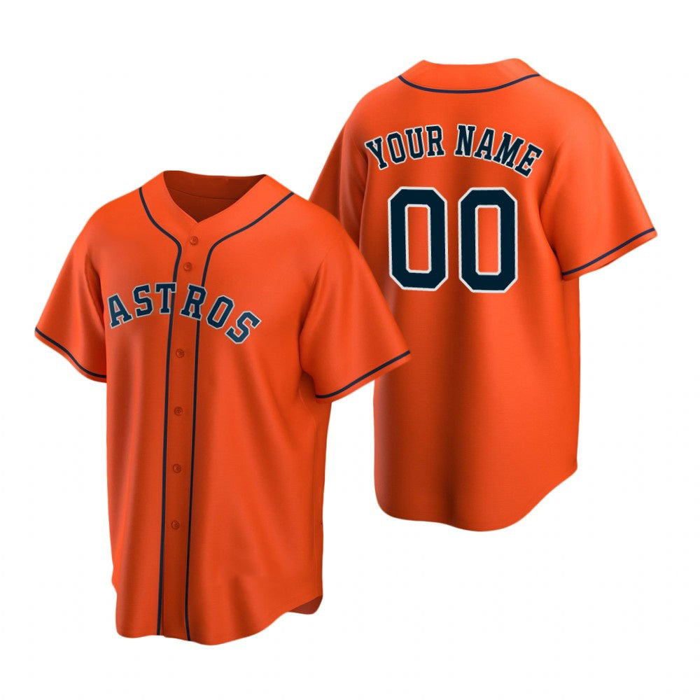 Custom Houston Astros Orange FEDASGOGE Stitched Cool Base Jersey