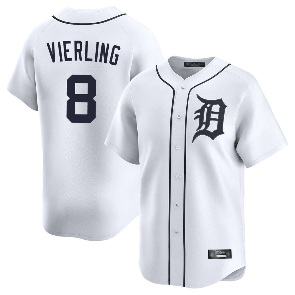 Detroit Tigers #8 Matt Vierling Player White FEDASGOGE Home Limited Stitched Jerseys