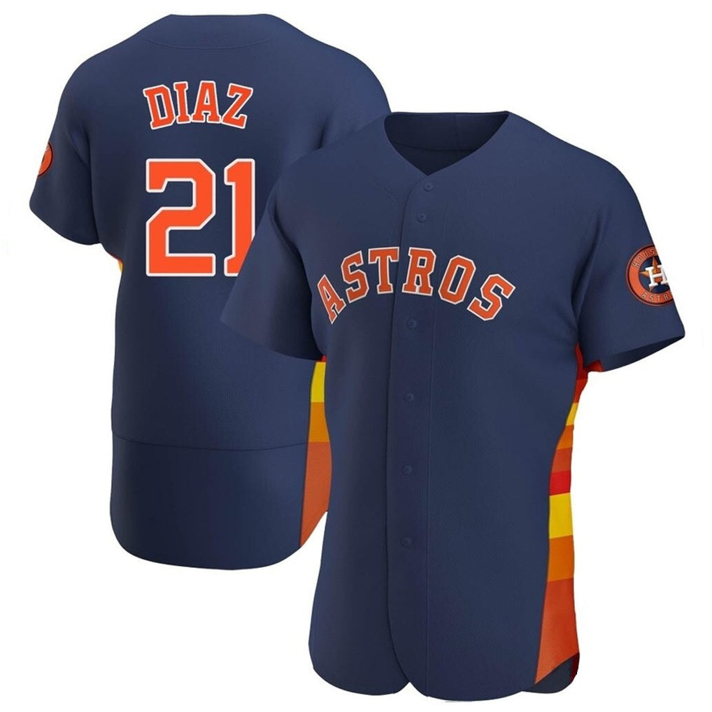 Houston Astros #21 Yainer Diaz Player Navy FEDASGOGE Home Limited Elite Stitched Jerseys