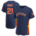Houston Astros #21 Yainer Diaz Player Navy FEDASGOGE Home Limited Elite Stitched Jerseys