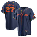 Houston Astros #27 Jose Altuve Player Navy FEDASGOGE City Connect Home Game Stitched Jerseys