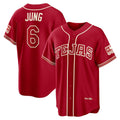 Texas Rangers #6 Josh Jung Red FEDASGOGE 2026 City Connect Stadium Jersey
