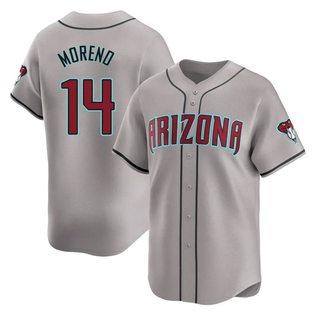 Arizona Diamondbacks #14 Gabriel Moreno Player Gray FEDASGOGE Road Limited Home Game Stitched Jerseys