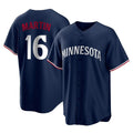 Minnesota Twins #16 Austin Martin Player Navy FEDASGOGEReplica Alternate Home Stitched Jerseys