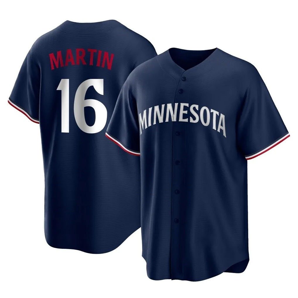 Minnesota Twins #16 Austin Martin Player Navy FEDASGOGEReplica Alternate Home Stitched Jerseys