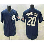 Detroit Tigers #20 Spencer Torkelson Navy FEDASGOGE With Patch Cool Base Stitched Jersey 2