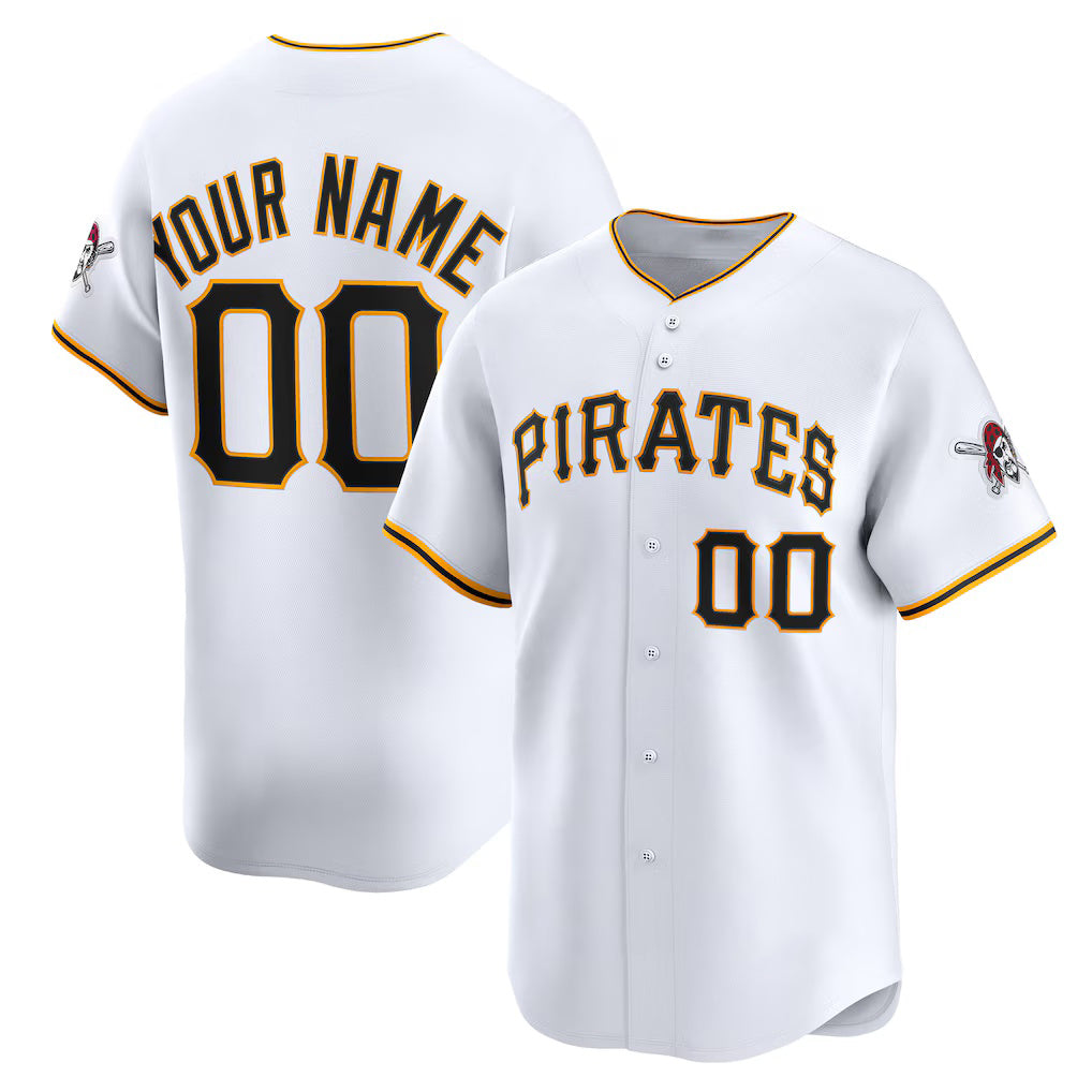 Custom Pittsburgh Pirates White FEDASGOGE Home Limited Jersey