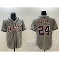 Detroit Tigers #24 Miguel Cabrera Gray FEDASGOGE Cool Base Stitched Jersey