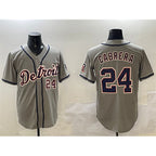 Detroit Tigers #24 Miguel Cabrera Gray FEDASGOGE Cool Base Stitched Jersey