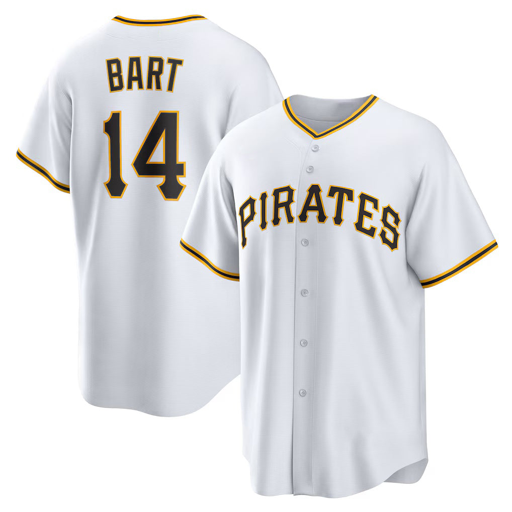 Pittsburgh Pirates #14 Joey Bart White FEDASGOGE Home Replica Jersey