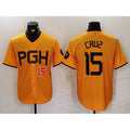 Pittsburgh Pirates #15 Oneil Cruz Yellow FEDASGOGE 2023 City Connect Stitched Jerseys