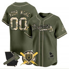 Custom Atlanta Braves Armed Forces Day Vapor Premier Limited Jersey ¨CGreen FEDASGOGE