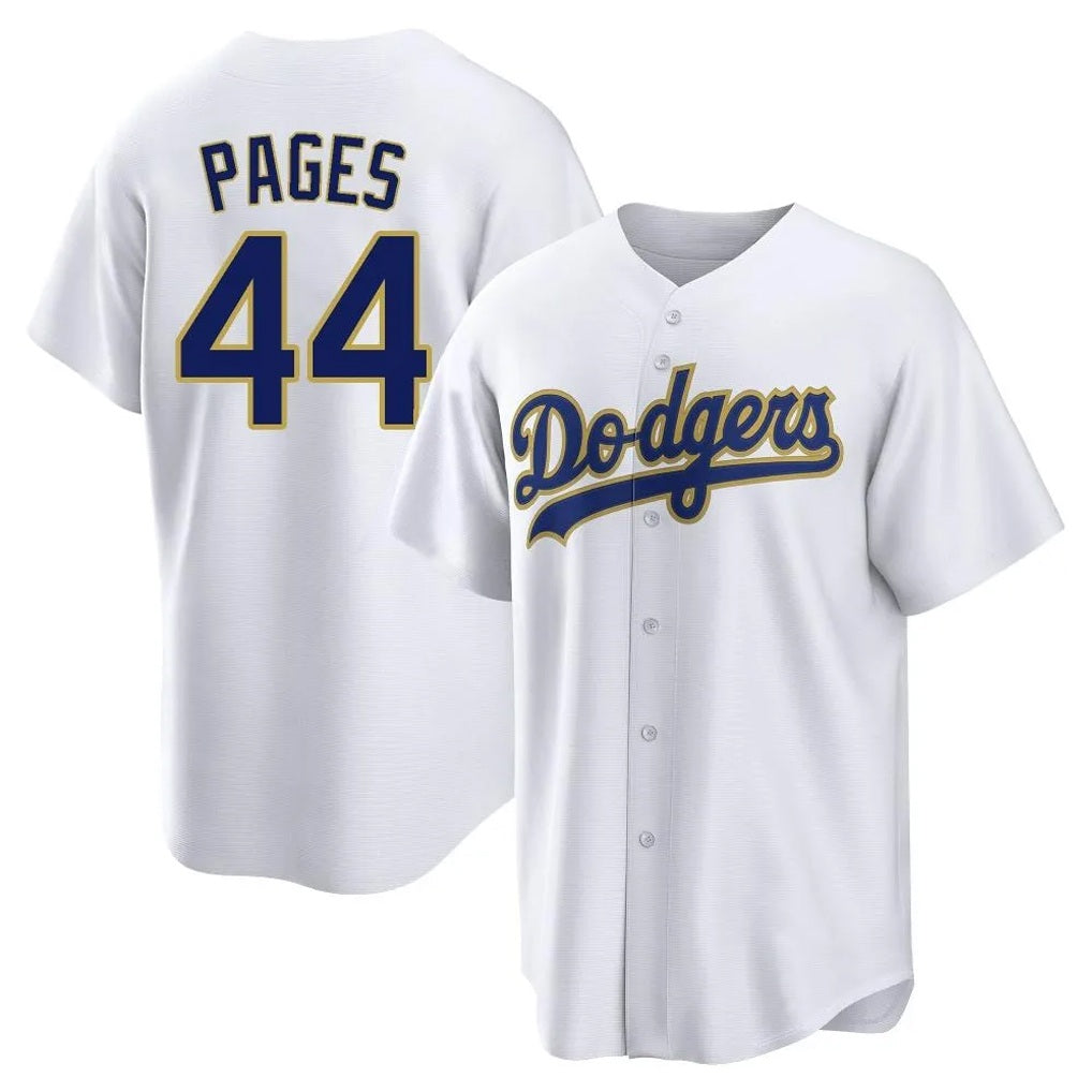 Los Angeles Dodgers #44 Andy Pages Player Gold White FEDASGOGE 2026 Collection Stadium Game Stitched Jerseys