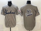 New York Yankees Team Big Logo Grey FEDASGOGE With Patch Limited Stitched Jersey