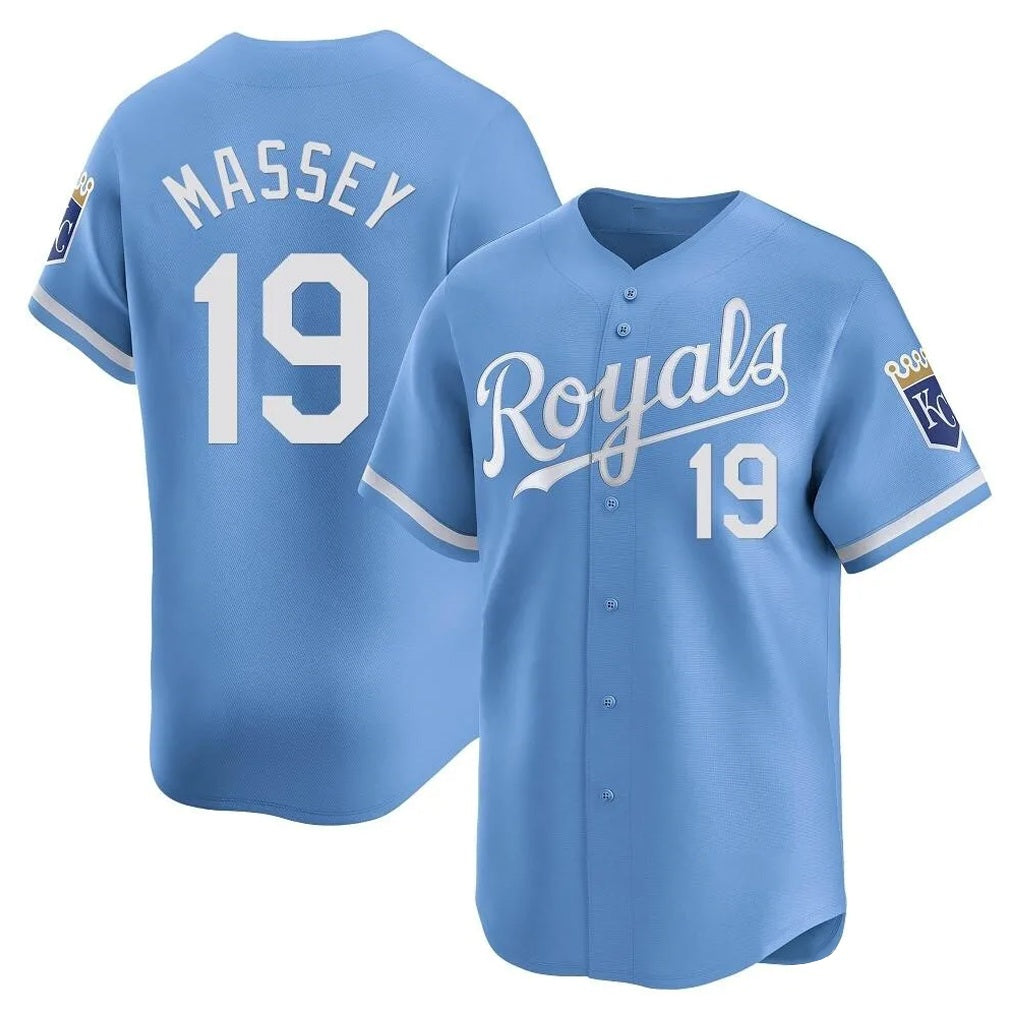 Kansas City Royals #19 Michael Massey Player Light Blue FEDASGOGE Alt Limited Home Stitched Jerseys