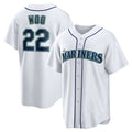 Seattle Mariners #22 Bryan Woo White FEDASGOGE Home Replica Jersey