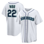 Seattle Mariners #22 Bryan Woo White FEDASGOGE Home Replica Jersey