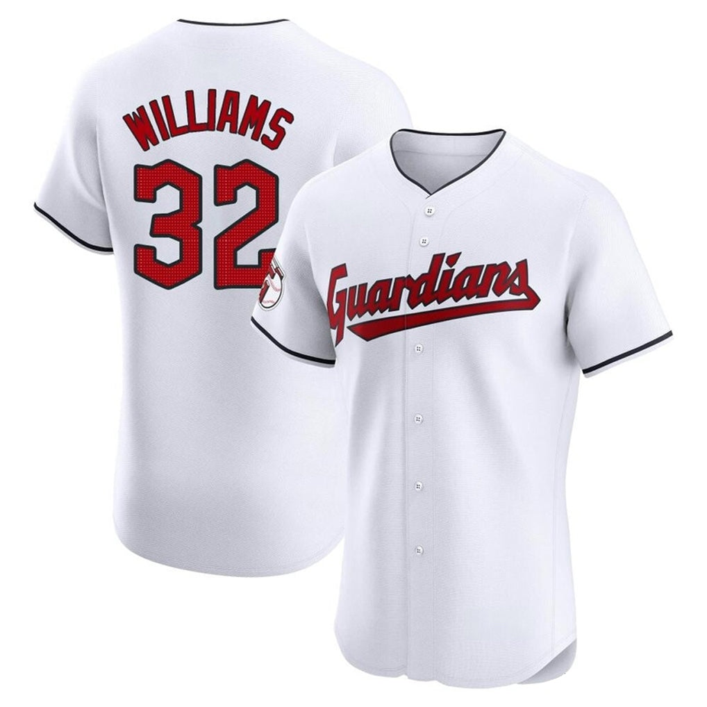 Cleveland Guardians #32 Gavin Williams Player White FEDASGOGE Limited Elite Home Stitched Jerseys