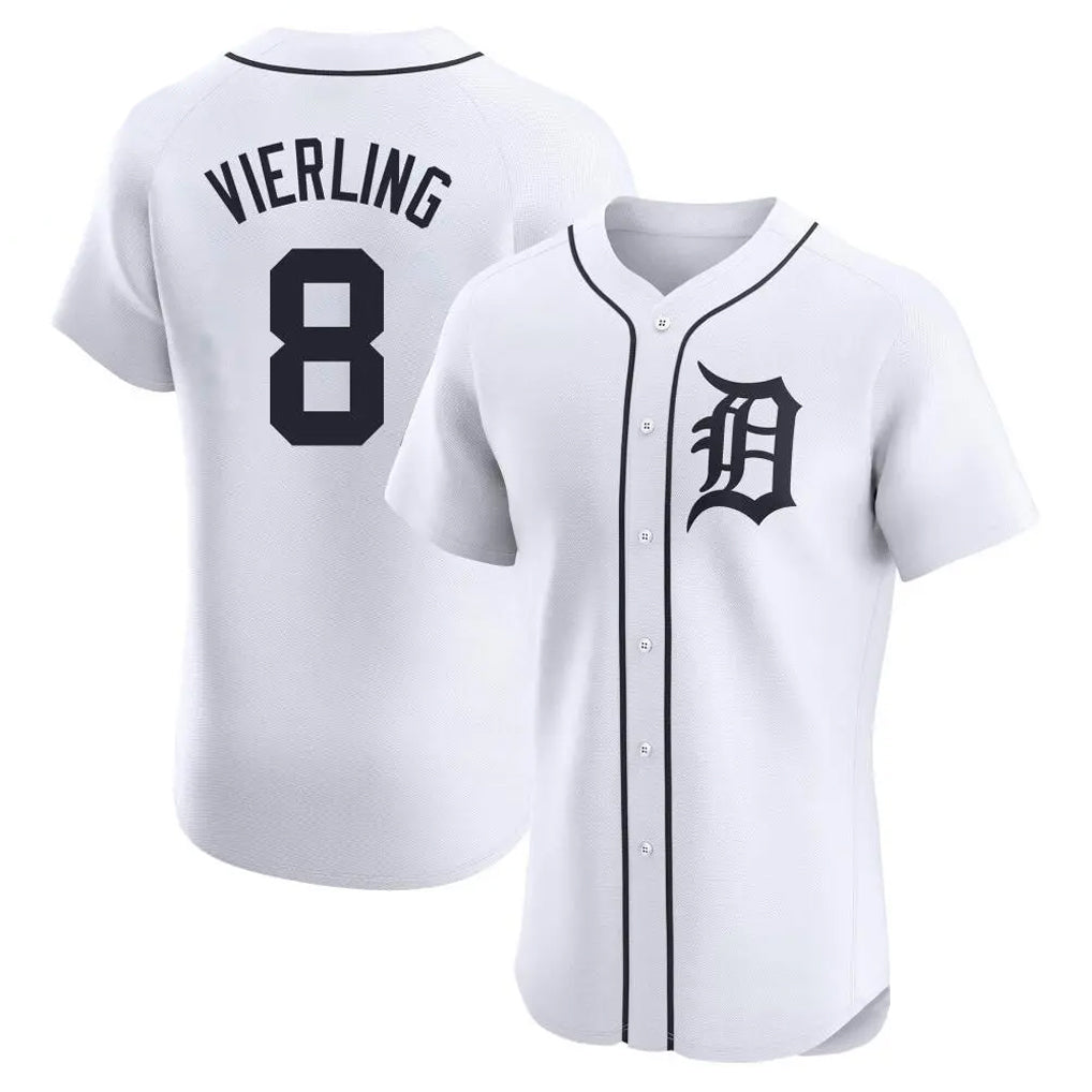Detroit Tigers #8 Matt Vierling Player White FEDASGOGE Limited Elite Home Stitched Jerseys
